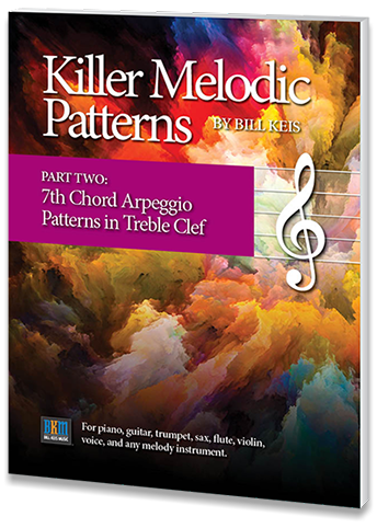 Book cover design for Bill Keis' "Killer Melodic Patterns" booklets by Design Strategies, Inc.