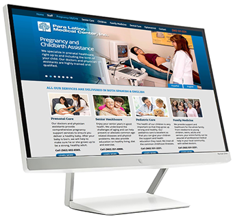 Website design for Para Latino Medical Center, California
