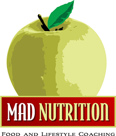 Logo designed for Mad Nutrition, Food and Lifestyle Coaching of New Jersey.