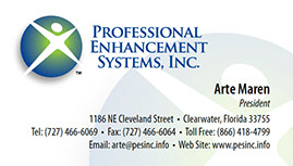 Business card design for Professional Enhancement Systems, Inc.