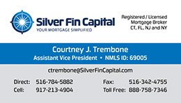 Business card designs for Silver Fin Capital by Design Strategies, Inc.