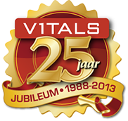 Logo design for Vitals 25th Anniversary by Design Strategies, Inc.