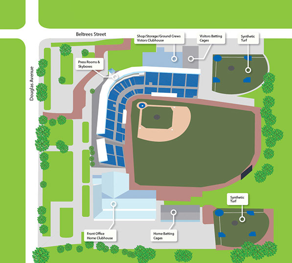 Illustrations created for the City of Dunedin, Florida, used in a brochure promoting their baseball stadium, home of the Toronto Blue Jays.