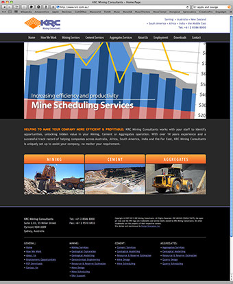 Web site design for KRC Mining Consultants in Sydney, Australia.