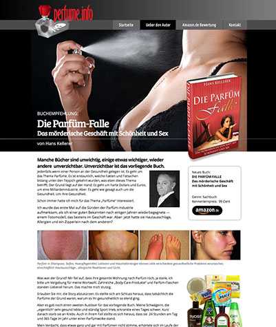 Web site design created for Hans Kellerer, and author in Germany, by Design Strategies, Inc.